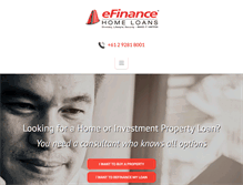 Tablet Screenshot of efinancehomeloans.com.au